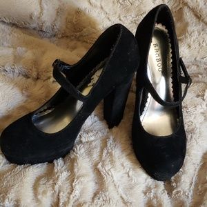 5" velvet Mary Jane 1" platform heels